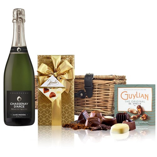 Chassenay d'Arce Cuvee Premiere Brut Champagne 75cl And Chocolates Hamper